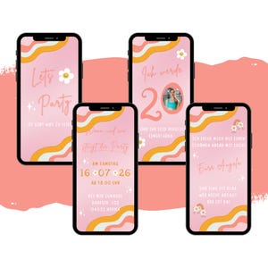 convite eCARD aniversário | Convites digitais do WhatsApp com foto | Cartão de aniversário animado personalizado para celular | cartão de festa de verão