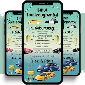 eCARD Kindergeburtstag Party Feier Einladung | Digitale Whatsapp Instagram Facebook Email Einladungskarte | Online Animierte Bewegbilder