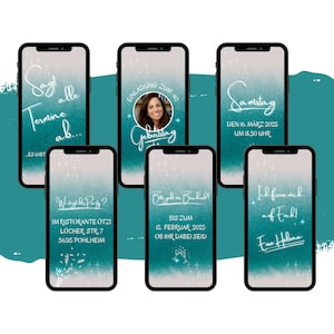 eCARD Geburtstagsparty Einladung | Digitale animierte WhatsApp Geburtstagskarte | Sagt alle Termine ab | Türkise Handyeinladung Geburtstag