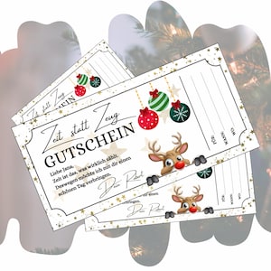 Gutschein Zeit statt Zeug Geschenk für Weihnachten | Vorlage zum Ausdrucken | Laste Minute Geschenkgutschein | Geschenkidee gemeinsame Zeit
