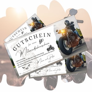 Waardebon voor een motorrijbewijs | Bromfietssjabloon om af te drukken | Cadeaubon voor een tweewielerrijschool | Cadeau idee
