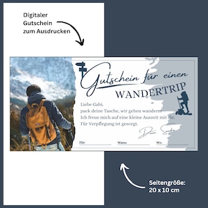 Gutschein Wandern Vorlage zum Ausdrucken Geschenkgutschein für einen