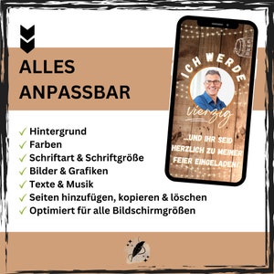 eCARD Bier Geburtstag Party Einladung für 20. 30. 40. 50. 60. Digitale WhatsApp Geburtstagseinladung Geburtstagskarte mit Spruch Bild 7