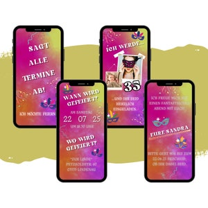 eCARD Maskenparty Karneval Einladung | Alaaf & Helau | Digitale Animierte Whatsapp Einladungskarte | 5. Jahreszeit | Geburtstag Handykarte
