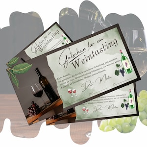 Gutschein für ein Weintasting zum Ausdrucken | Geschenkgutschein für Weinverkostung mit Käse | Geschenkidee Weingut Besuch Gutscheinkarte