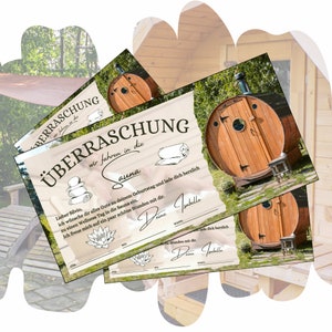 Buono per una visita alla sauna | Fine settimana benessere e terme | Buono regalo compleanno sauna | Modello di voucher per l'esperienza del benessere