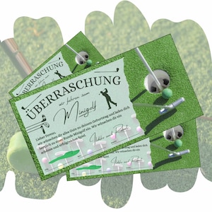 Buono per una partita di minigolf | Modello stampabile | Idea regalo per il golf compleanno | Buono regalo per lezione di golf Buono esperienza
