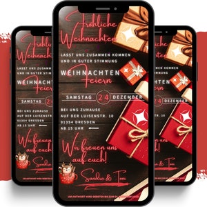 eCARD Cartolina di Natale | Inviti Whatsapp per feste di Natale digitali | Auguri di Natale | Invito animato personalizzato di Buon Natale