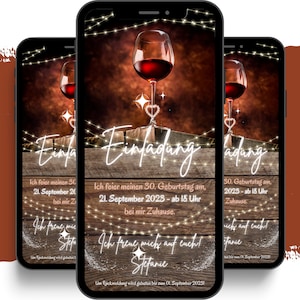 eCARD Geburtstags Party Einladung für 18. 20. 30. 40. 50. | digitale Whatsapp Einladungen | Personalisierte Animierte Einladungskarten