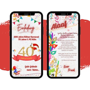 eCARD invito carnevale carnevale | Alaaf & Helau | Biglietto d'invito Whatsapp animato digitale | Invito di Carnevale per la quinta stagione