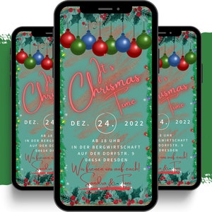 eCARD Weihnachtskarte | digitale Weihnachtsparty Whatsapp Einladungen | Weihnachtgruß | Personalisierte Animierte Merry Christmas Karte