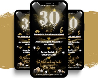 eCARD Birthday Party Invitation for 18th, 20th, 30th, 40th, 50th, 60th Birthdays | Digital WhatsApp Birthday Invitation | Personalized Animated Cards