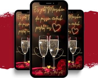 Liebesbotschaft digital - WhatsApp Valentinstag Karte - Herzensmensch eCARD - Geschenk für beste Freundin - Digitale WhatsApp Danksagung