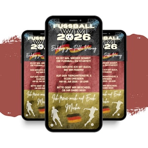 eCARD Fußball WM EM Einladung | digitale Whatsapp Instagram Facebook Public Viewing Einladungen | Animierte Fußball Karte | Einladungskarten