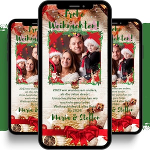 eCARD Weihnachtskarte | digitale Weihnachtsparty Whatsapp Einladungen | Weihnachtgruß | Personalisierte Animierte Merry Christmas Karte