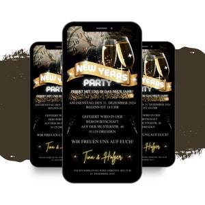 eCARD Uitnodiging voor het Feest van de Viering van het Oudejaar | digitale Whatsapp-uitnodigingskaart | Geanimeerde oudejaarskaart | Gelukkig nieuwjaar | Nieuwjaarsviering