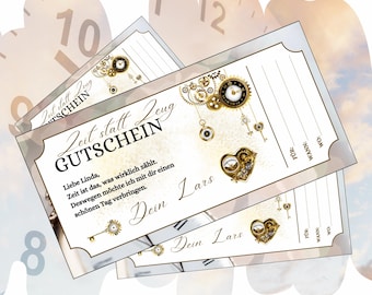 Gift certificate: Time instead of things | Birthday gift | Printable template | Last-minute gift certificate | Gift idea: Time together
