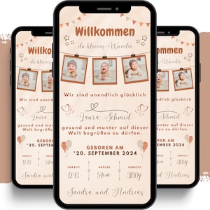 eCARD Anuncio de Nacimiento | Tarjeta digital de WhatsApp nacimiento bebé | Carta natal animada | Anuncio de nacimiento | Anuncio de nacimiento, anuncio de bebé