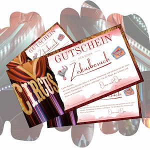 Voucher voor een circusbezoek om uit te printen |  Sjabloon voor circusvouchers | Verjaardagscadeau | Circuscadeau-idee Kerstmis