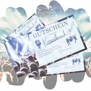 Gutschein für einen Konzertbesuch zum Ausdrucken | Konzert Geschenkgutschein Geburtstag | Geschenkidee Theaterbesuch | Geschenk für Oper