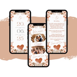 結婚式ありがとうのeカード |デジタル Whatsapp サンキューカード |結婚記念日ありがとう |写真画像付きのアニメーションのミニマリスト ウェディング カード