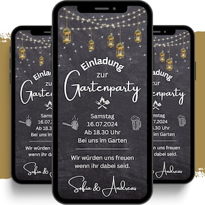 eCARD garden party barbecue | Invitation anniversaire | Carte d’anniversaire WhatsApp personnalisable numérique | Carte téléphonique de fête d'été barbecue