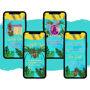 eCARD zomerfeest verjaardagsuitnodiging | Digitale Whatsapp Pool Party-uitnodigingen | Verjaardagsuitnodiging | Strandfeest zwembad uitnodigingskaart