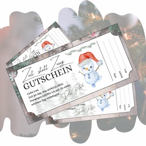 Gutschein Zeit statt Zeug Geschenk für Weihnachten | Vorlage zum Ausdrucken | Laste Minute Geschenkgutschein | Geschenkidee gemeinsame Zeit