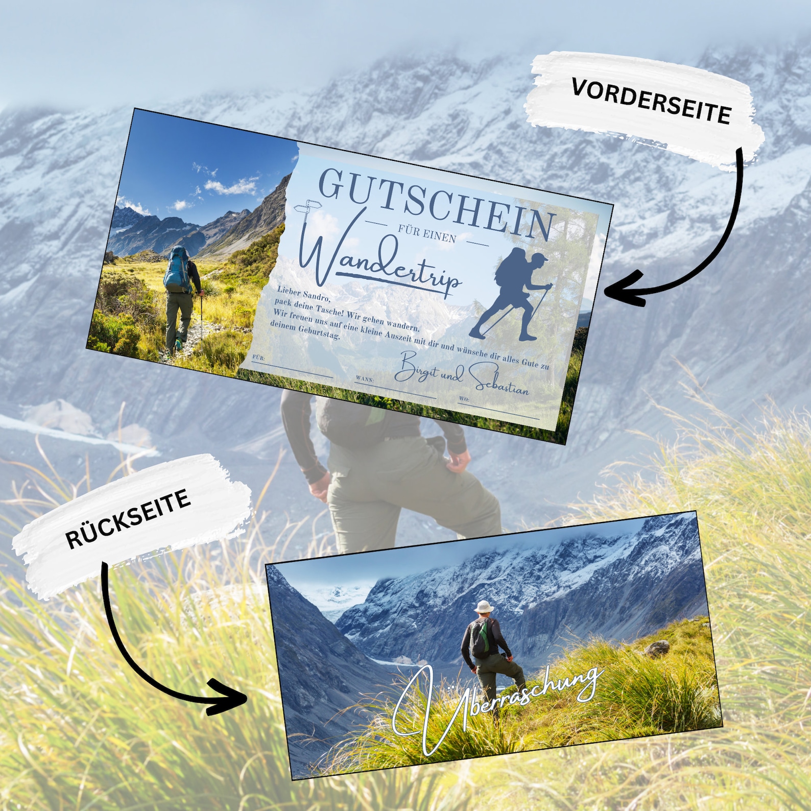 Gift Voucher for a Hike | Printable Excursion Template | Gift Voucher ...