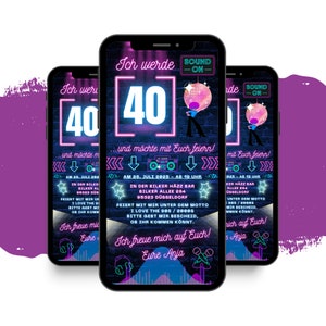eCARD Geburtstags Party Einladung für 18. 20. 30. 40. 50. | digitale Whatsapp Einladungen | Personalisierte Animierte Einladungskarten