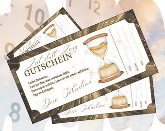 Gift certificate: Time instead of things | Birthday gift | Printable template | Last-minute gift certificate | Gift idea: Time together