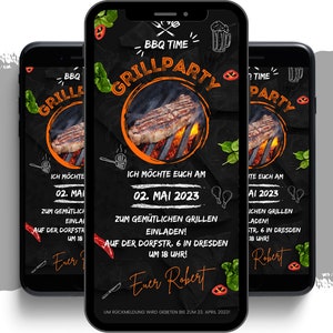 eCARD Grillparty Einladung | digitale Whatsapp Einladungen zum Grillen | digitale Geburtstagseinladung Grillfest | Online Einladungskarte