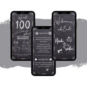 eCARD Doppelgeburtstag Party Einladung Handykarte | Digitale Whatsapp Geburtstagseinladung | Personalisierte Animierte Einladungskarte