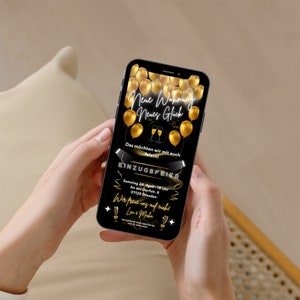 Invito digitale per la festa di inaugurazione della casa - Cartolina elettronica WhatsApp con musica - Modello Canva per festa di inaugurazione della casa e festa in casa immagine 5
