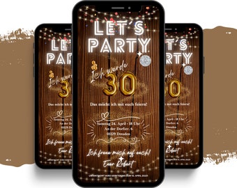 eCARD uitnodiging voor verjaardagsfeestje voor 18e 20e 30e 40e 50e 60e | digitale Whatsapp verjaardagsuitnodiging | Gepersonaliseerde geanimeerde kaarten