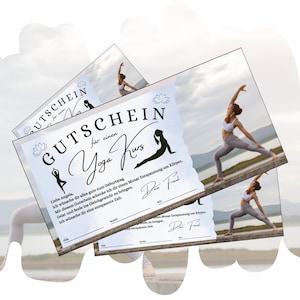 Voucher voor een yogacursus | Afdrukbare yogalessjabloon | Yogabon als verjaardagscadeau-idee | Ontspanning cursus