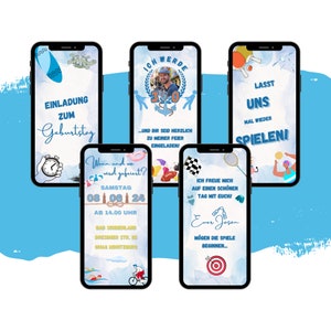 Invitation d'anniversaire eCARD Maritime | Carte d’anniversaire WhatsApp numérique | Carte d’invitation animée personnalisée | Invitation de téléphone portable moderne