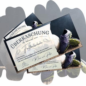 Bon pour de nouvelles chaussures de football à imprimer | Chaussures de football idée cadeau | Match de football avec bons de football | Chèque cadeau football
