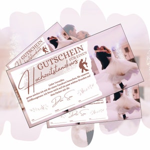 Voucher voor een cursus huwelijksdans | Cadeaubonsjabloon om af te drukken | Tijd in plaats van spullen | Cadeau-idee om te leren dansen | Dansles