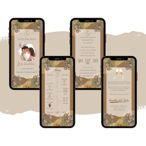 Partecipazione di nozze eCARD | Invito matrimonio | Invito a nozze personalizzato | Carta di invito a nozze digitale Whatsapp | Salva la data