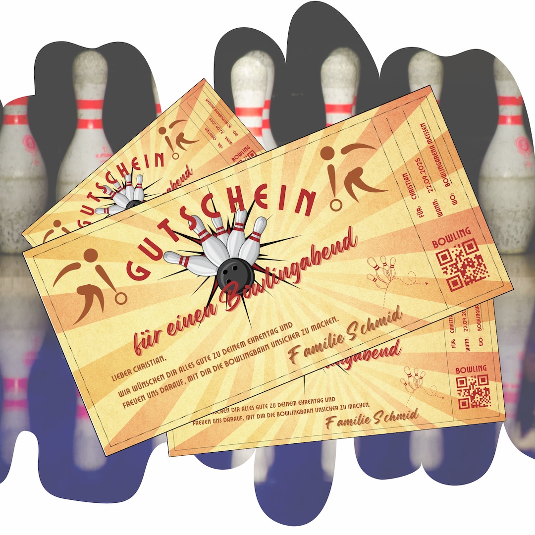 Gutschein für einen Bowlingabend zum Ausdrucken Bowling