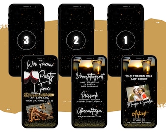 Wein Geburtstag Einladung digital - WhatsApp Geburtstagseinladung - Party Time eCARD mit Foto - Weinparty Karte - Einladung Geburtstag