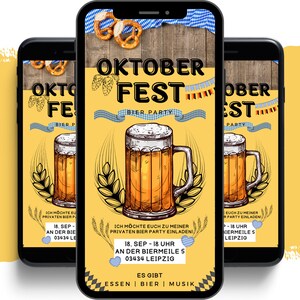 eCARD Bierfeest Wiesn Oktoberfest Uitnodiging | digitale Whatsapp Instagram Facebook E-mailuitnodigingen | Animatie | Online uitnodigingskaart