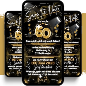 eCARD Geburtstags Party Einladung für 18. 20. 30. 40. 50. 60. | digitale Whatsapp Geburtstagseinladung | Personalisierte Animierte Karten