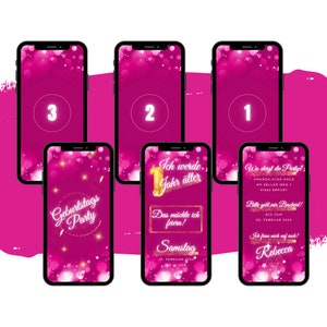 eCARD Geburtstags Party Einladung für 18. 20. 30. 40. 50. 60. | Digitale Whatsapp Geburtstagseinladung | Personalisierte Geburtstagskarten