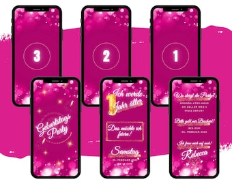 eCARD Birthday Party Invitation for 18th, 20th, 30th, 40th, 50th, 60th Birthdays | Digital WhatsApp Birthday Invitation | Personalized Birthday Cards