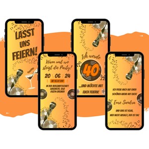 eCARD Geburtstags Einladung Musik Vinyl 80er 90er Motiv | Digitale WhatsApp Geburtstagseinladung | Personalisierte Retro Geburtstagskarten