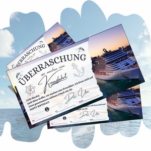Gutschein für eine Kreuzfahrt | Geschenkidee Schiffsreise | Kurzurlaub auf dem Wasser | Geschenkgutschein Kreuzfahrtschiff | Reisegutschein