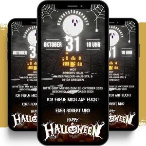 eCARD Halloween Party Einladung | digitale Whatsapp Instagram Facebook Halloweeneinladung | Animierte Halloweenfeier | Einladungskarte
