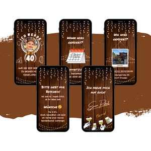 eCARD Geburtstags Party Einladung | Digitale WhatsApp Geburtstagskarten | Personalisierte Animierte Einladungskarte | Moderne Handyeinladung